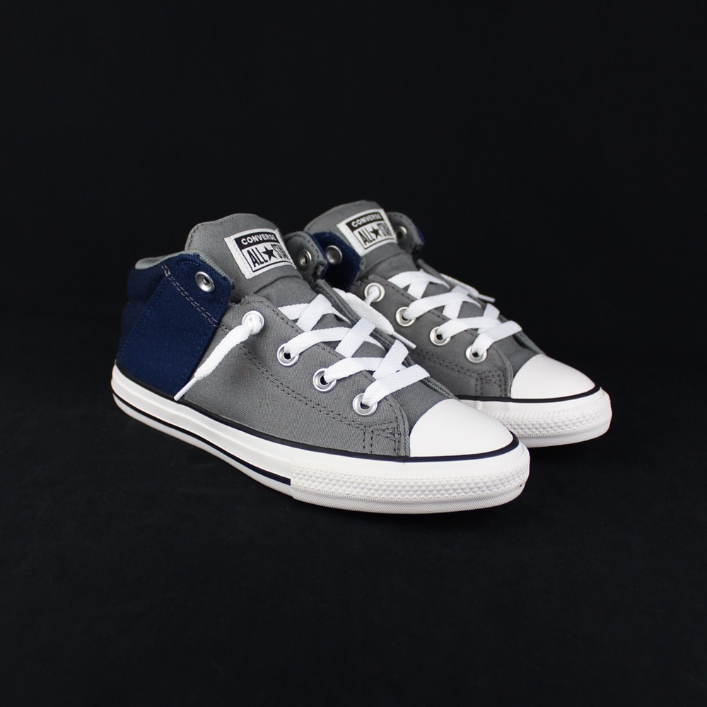 Converse Grey Navy All Star Kids Size 3 - Picture 3 of 7